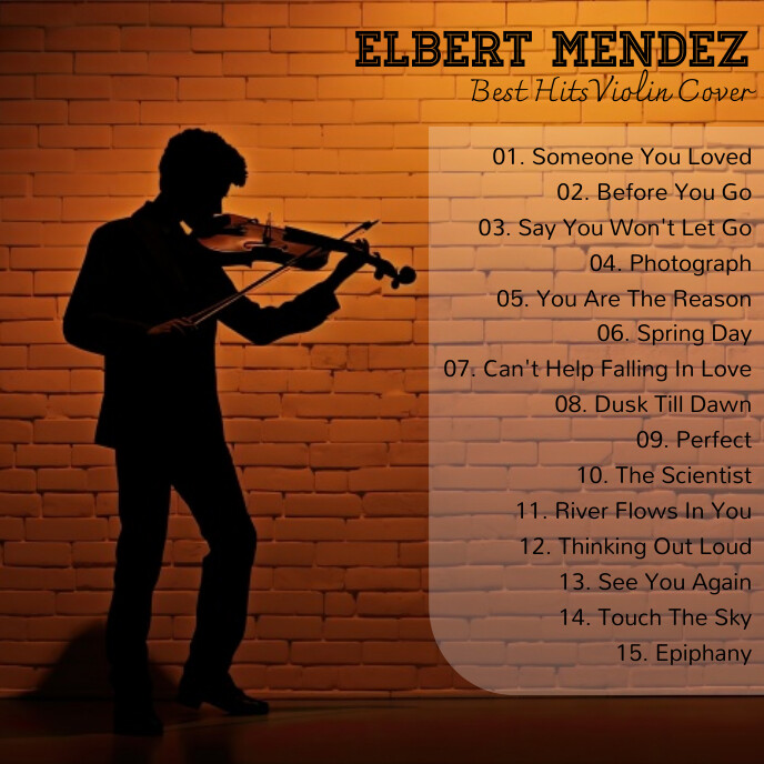 TRACKLIST | Instrumental Cover of popular son Okładka albumu template
